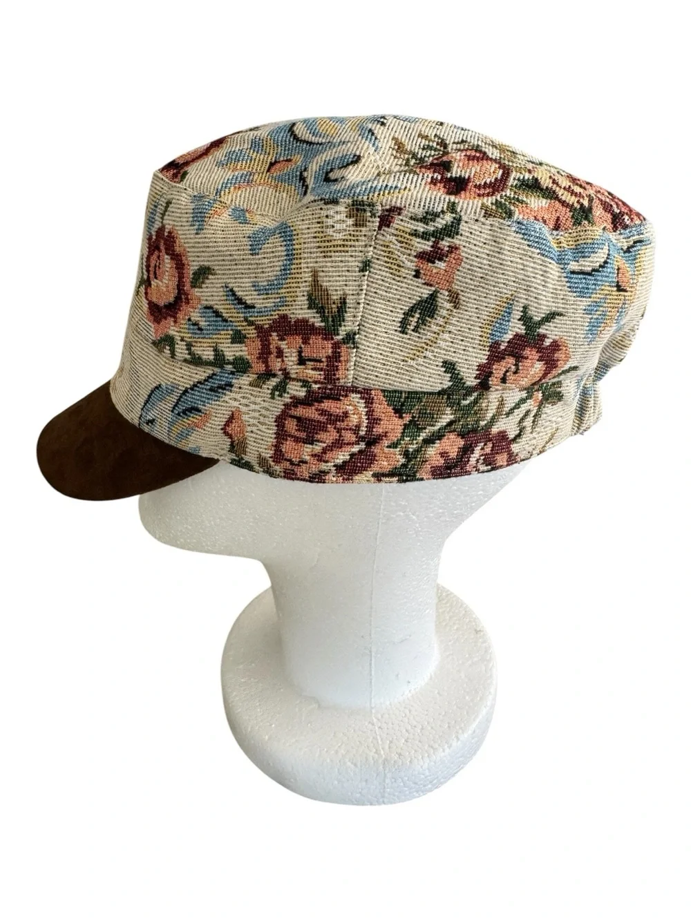 David & Young Newsboy Slouch Hat floral tapestry baker boy